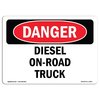 Signmission Safety Sign, OSHA Danger, 18" Height, 24" Width, Rigid Plastic, Diesel On-Road Truck, Landscape OS-DS-P-1824-L-2063
